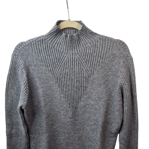 Charlie B Sweater Womens M Gray Knit Pullover Long Sleeve Mock Neck Top - Picture 3 of 8